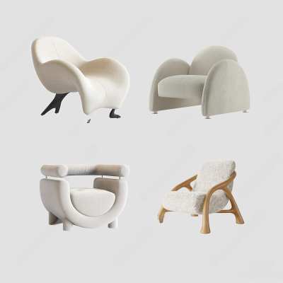 现代单人沙发3D模型下载